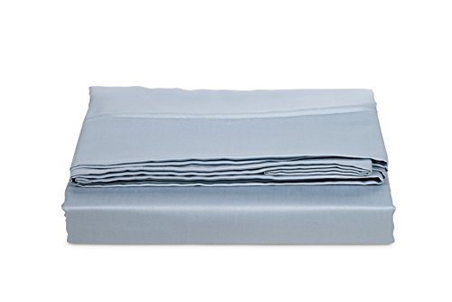 Drap en satin de coton 400 fils anti-plis, bleu...