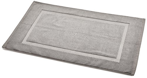 Tapis de bain à galon gris