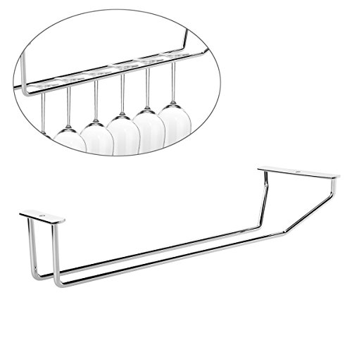 Pixnor Plaqué chrome en verre rack cintre, support pour verre, en verre, de verres à pied | verre de vin, de champagne en verre avec vis code EAN 0841902187846 