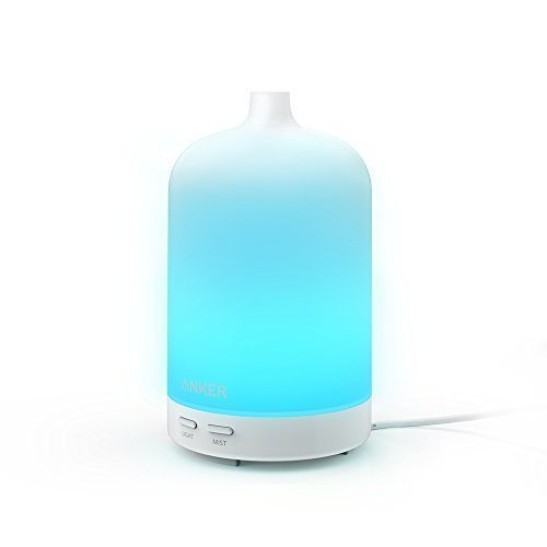 Humidificateur, diffuseur d'huiles essentielles pour aromathérapie - humidificateur ultrasonique de 100 ml avec leds de couleur et arrêt automatique 0848061018622 Anker