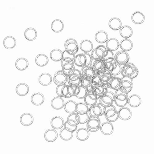 Beadaholique Anneaux ouverts plaqués argents de 4 mm de diamètre, fil large de 0,7 mm (100) 0849087000141 (0849087000141)