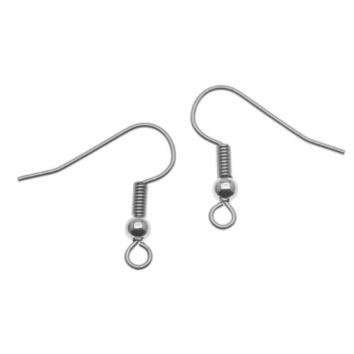 Beadaholique Crochets pour boucle d'oreille hypoallergéniques en acier chirurgical (100) 0849087000462 (0849087000462)