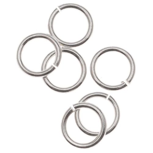 Beadaholique Anneaux ouverts en argent sterling de 5 mm de diamètre, fil large de 0,7 mm / 10 pièces 0849087006747 (0849087006747)