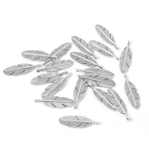 Vogholic Forever Yung 20pcs Silver Feather Spacer Metal Beads DIY for Bracelets,Necklace by Vogholic 0852682876424 (0852682876424)