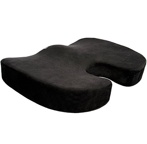 Cush Comfort Coussin de siège antidérapant à mémoire de forme - coussinet pour fauteuil favorisant l'alignement des vertèbres soulageant les douleurs en position assise. code EAN 0863450000101 