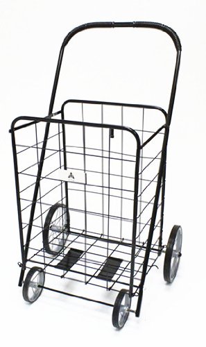 athome Grand chariot roues avec cadre en métal, noir 0874917009032 At Home