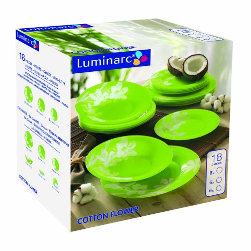 9292281 service assiettes 18 pièces cotton flower