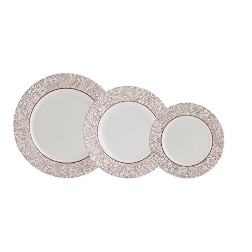 Moka brown service de table 18 assiettes rondes