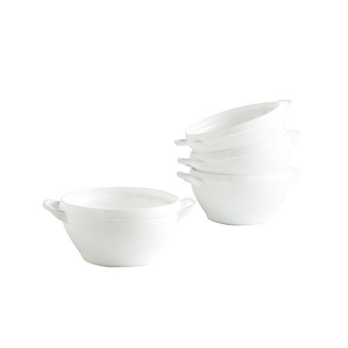 Soup party lot de 4 bols à soupe ,blanc ,54 cl