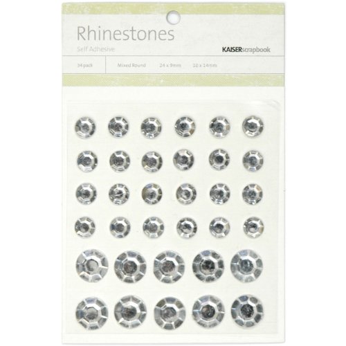 Strass autocollant 34/Pkg-ronde Mix-Silver