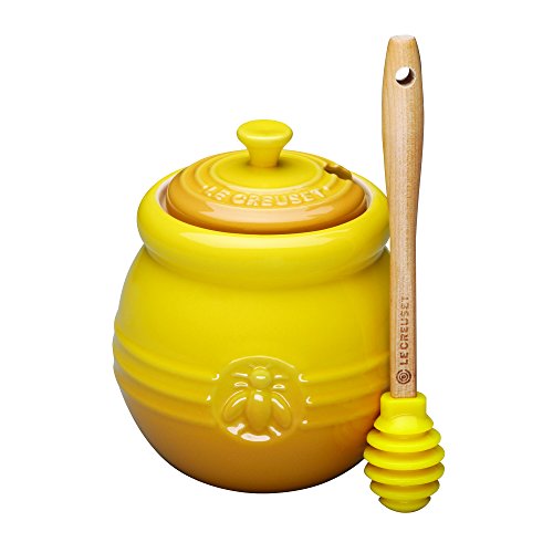 Le Creuset Stoneware honey pot with silicone dipper, dijon code EAN 0885165674927 