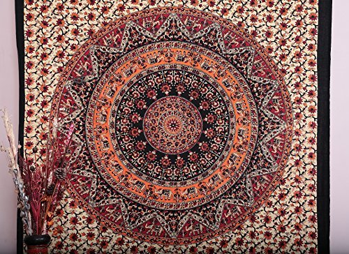 Handicrunch Mandala tapestry tapisseries, tapisserie indienne, hippie tapisserie, mur indienne suspendre, indienne couvre-lit, bohemian tapisserie, mandala dorm decor code EAN 0885525546635 
