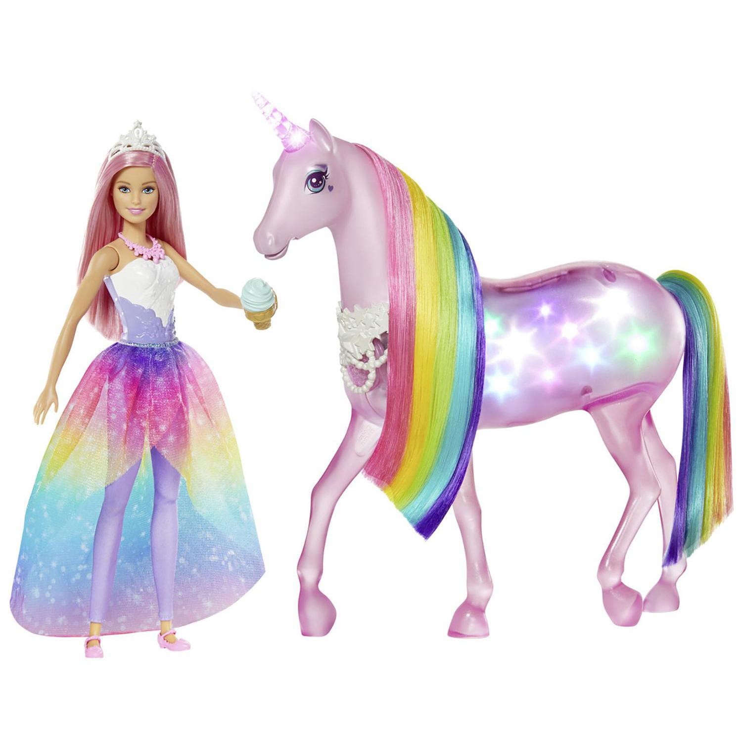 Coffret Poupée mannequin Barbie et sa licorne l...