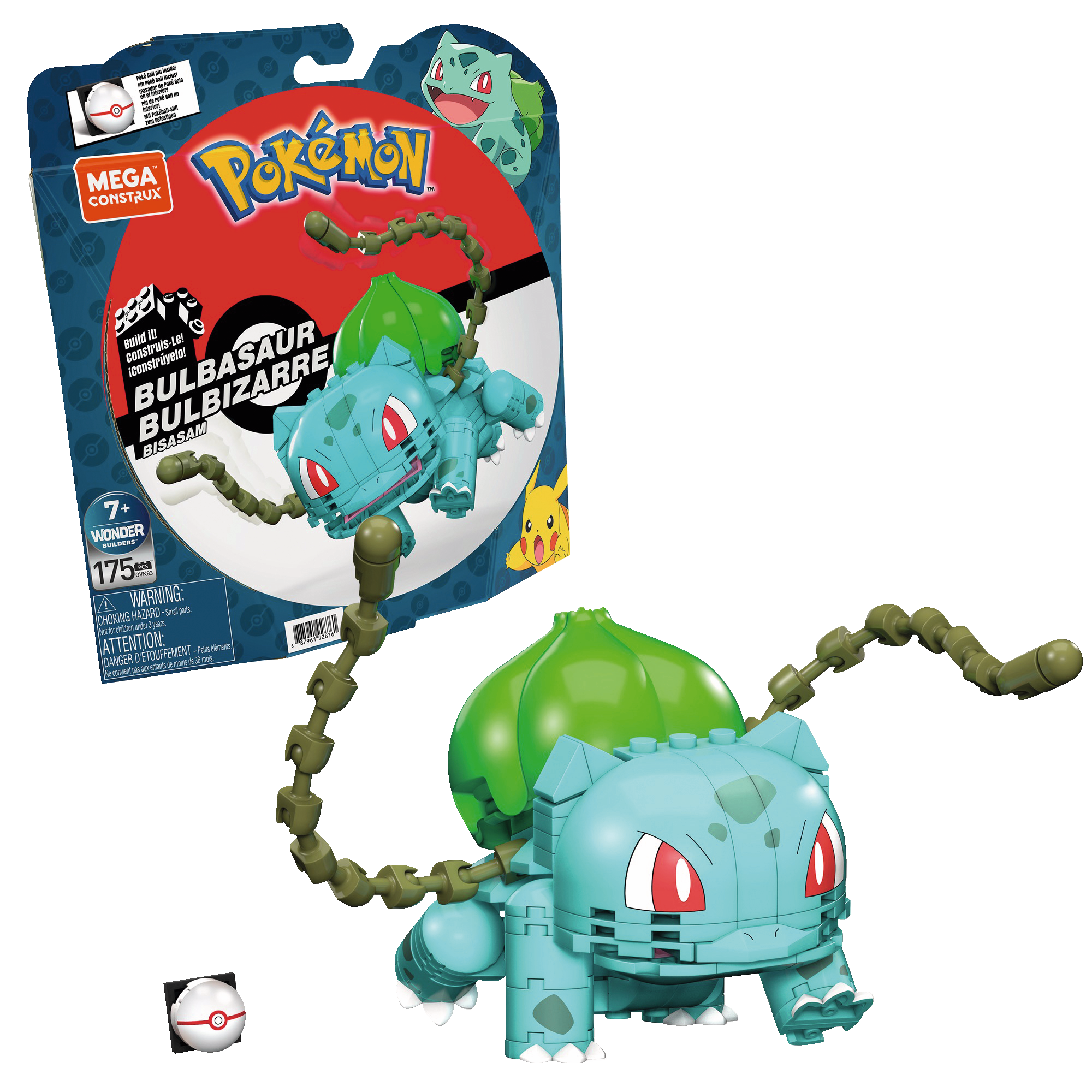 MATTEL 1. PIKACHU à CONSTRUIRE
2. BULBIZARRE à CONSTRUIRE code EAN 0887961928761 