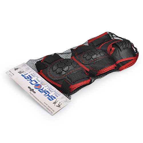 Roller Skating genouillères coude au poignet kid vélo de protection Pack genoux/coudes/poignets / Coudières /Genouillères / Protège-poignets in red/black mixed size M 0888076189566 Powerbank2013