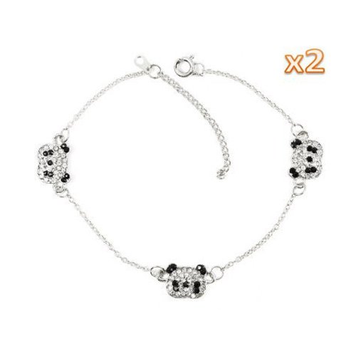 2 x bracelet d'alliage en forme de trois tetes ...