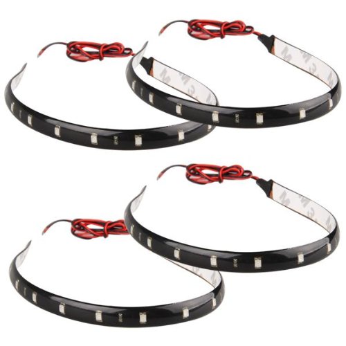 4 X Bande Eclairage Flexible Lampe 12V 15 LEDs ...