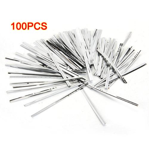 SODIAL (R)Lot 100 argente attache lien fil fer ...