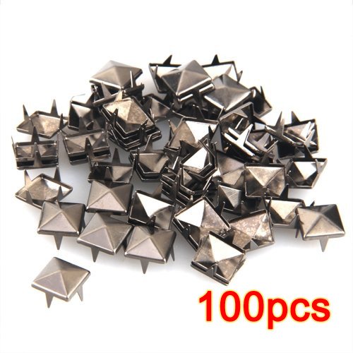 TOOGOO(R) 100x 10x10mm metal diy rivets pyramides pointes gothique gris fonce code EAN 0888309157317 