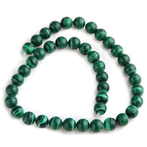 Fil perles en malachite pierre gemstone rond 10...