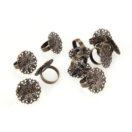 Lot de 10 support de bague anneau plateau fleur...