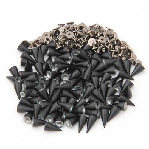 100 x rivet clou bullet stud spike noir deco pu...