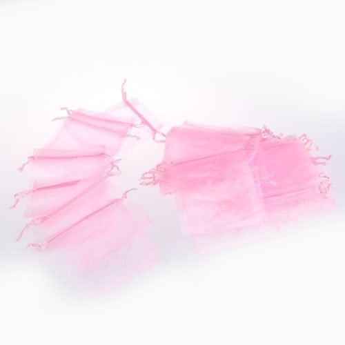 60 x organza sac sachet rose 120x100 mm pour ma...
