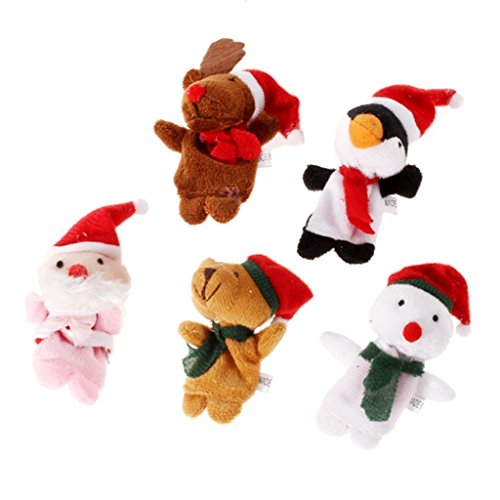 5pcs. marionnettes a doigt animale w / chapeau ...