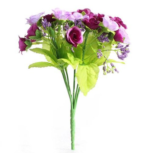 2pcs bouquet artificiel 40 roses violet fleurs ...