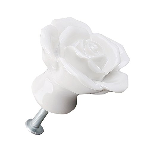 8 x poignee bouton rose blanc decoration porte ...