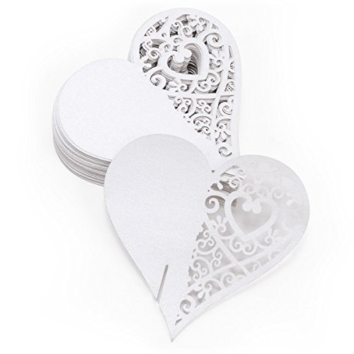 50x carte de verre porte nom marque place coeur...