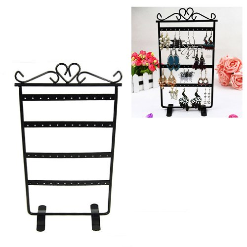 48 trous de porte-boucle d'oreille en fer noir