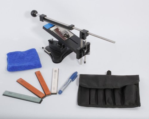 SODIAL(R) Version amelioree fixe angle aiguiseur de couteaux de cuisine professionnel kits d'aiguisoir 4 pierres a aiguiser code EAN 0888309502391 