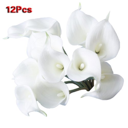 12pcs Calla de Simulation Fleur Artificielle Dé...