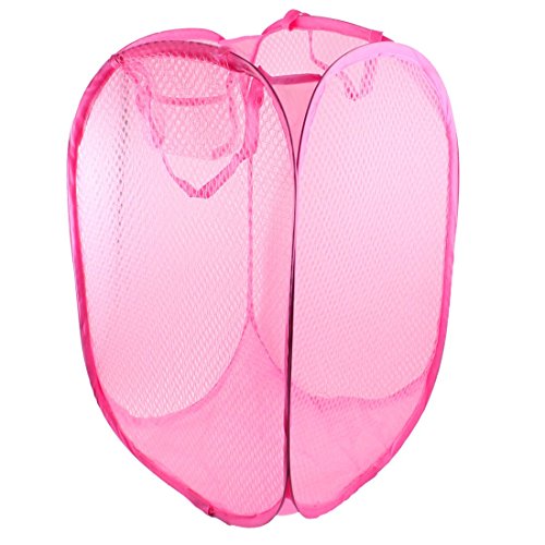 Pliable rose filet panier a lessive panier a li...