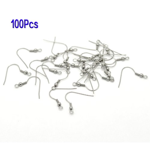 Crochets boucles d'oreilles, argente, lot de 100
