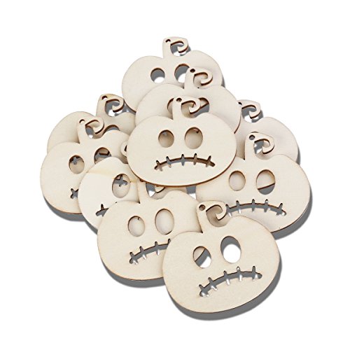 10pcs embellissements en bois avec chaîne hallo...