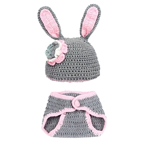 Smarstar Déguisement bébé costume set photographie photo - animaux - bonnet crochet- 3~6 mois garçon/fille- photographie - lapin 0889119316734 (0889119316734)