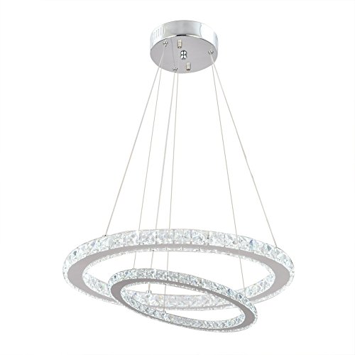 Moderne led lustre plafonnier anneau en cristal...
