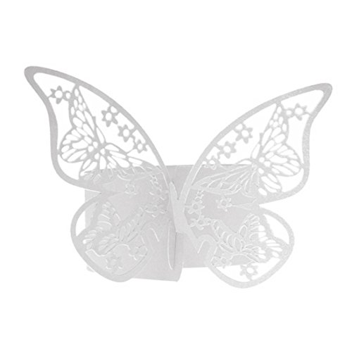 Papier Anneau serviette Papillon 50Pcs Holder T...