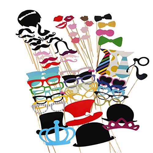 TinkSky 60pcs Accessoires Photobooth Masquerade...