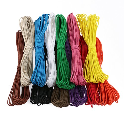 Tinksky 12pcs 10m 1mm ciré coton cordes cordes ...