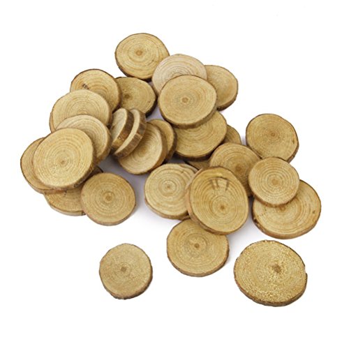Lot de 30 disques de rondins de bois 3-4 cm pou...