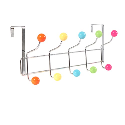 Porte-manteau de porte à 5 crochets pour organi...