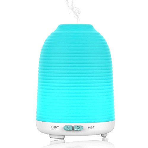 Aptoyu Diffuseur d'Huiles Essentielles 120ml, Aptoyu Diffuseur Aromathérapie/Diffuseur de Parfum/Portable Humidificateur Ultrasonique à Brume Fraîche Arôme de Parfum Purificateur d'air avec 7 Couleurs Changeables LED, Waterless Arrêt automatique et Mist réglable mode pour Maison, Yoga, Bureau, SPA, Chambre 0889811853322 (0889811853322)