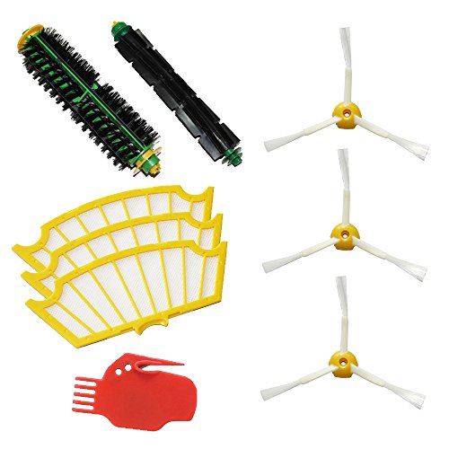 Letsshopping De haute qualité Kit 3-armés brosse latérale et filtre & Brosse & Flexible Beater Brush & Tool Brosse pour iRobot Roomba 500 Seria 510 530 532 535 540 555 560 562 570 572 580 581 590 0889957485968 (0889957485968)
