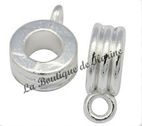 LOT DE 5 BELIERES ANNEAUX METAL ARGENTE CLAIR P...