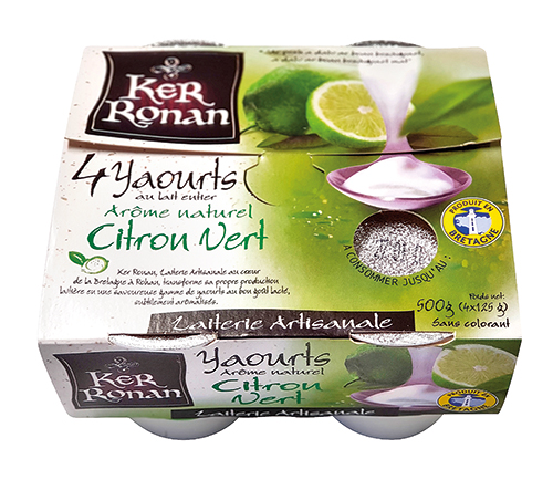  YAOURTS AROMATISÉS CITRON VERT code EAN 1022345 