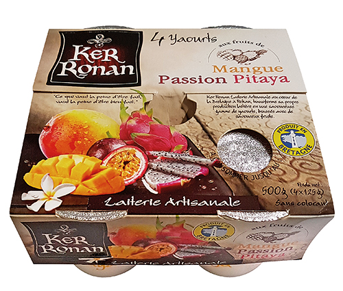 YAOURTS BRASSÉS MANGUE PASSION PITAYA code EAN 1054639 