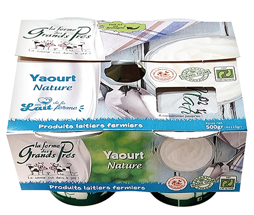 LA FERME DES GRANDS PRÉS YAOURT FERMIER NATURE code EAN 1096328 